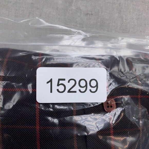 Visconti Uomo Shirt Men 48 Brown Red Check Plaid Contrast Trim Cotton Italy - Picture 12 of 12